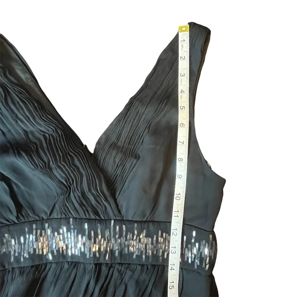 BCBGMaxAzria Black 100% Silk Bubble Skirt Cocktail Dress w/  Beaded Waist Sz 6 - Picture 7 of 17